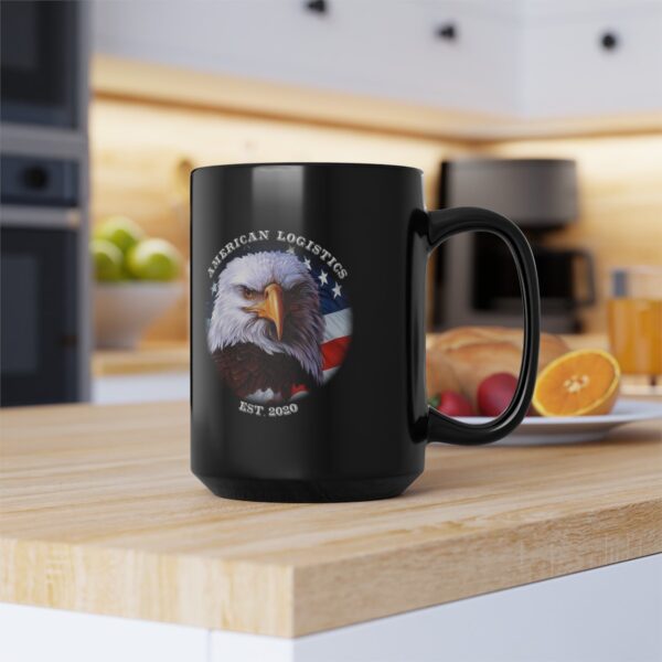 American Logistics Black Coffee Mug, 15oz